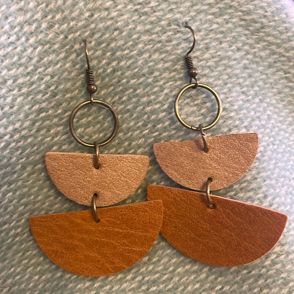 Faux Leather Dangle Earrings